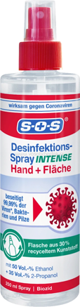 SOS Desinfektionsspray Intense Hand & Fläche, 250 ml