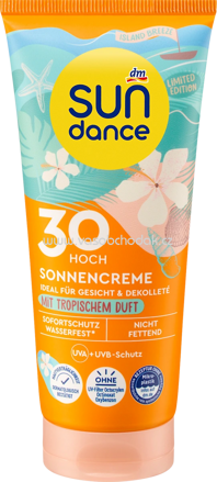 SUNDANCE Sonnencreme Gesicht mit tropischem Duft, island breeze, LSF 30, 100 ml