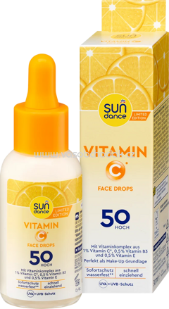 SUNDANCE Sonnenfluid Gesicht drops mit Vitamin C, LSF 50, 30 ml