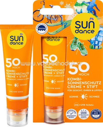 SUNDANCE Sonnenschutz Kombi Gesicht Creme + Stift LSF 50, 1 St