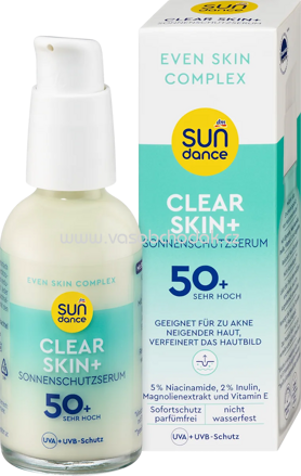 SUNDANCE Sonnenschutzserum Gesicht clear skin+ LSF 50+, 50 ml