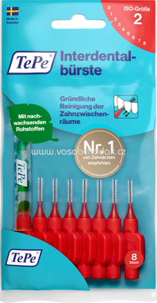 TePe Interdentalbürsten rot 0,5 mm ISO 2, 8 St
