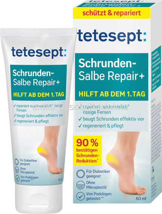 tetesept Fußcreme, Schrundensalbe Repair+, 60 ml