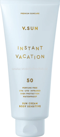 V.SUN Sonnenmilch sensitiv "instant vacation", LSF 50, 200 ml