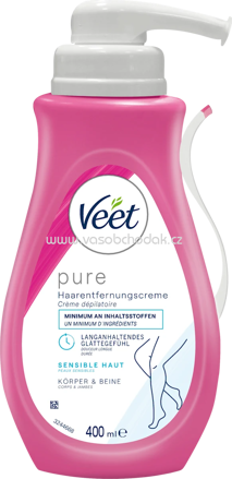 Veet Haarentfernungscreme Körper&Beine Pumpspender sensitiv, 400 ml