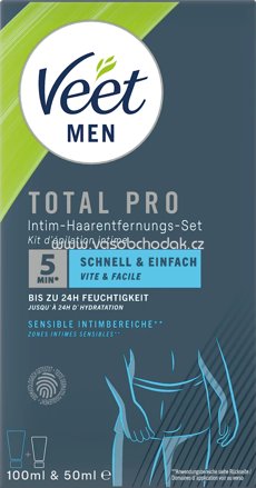 Veet MEN Haarentfernungsset Intimbereich (Creme + Pflegebalsam), 1 St