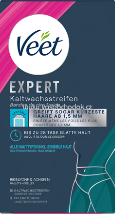 Veet Kaltwachsstreifen Bikinizone & Achseln, 16 St