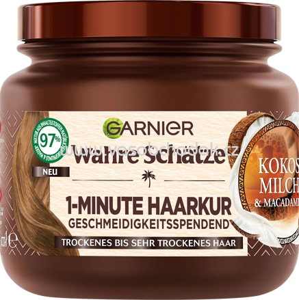 Wahre Schätze Haarkur 1-Minute Kokosmilch & Macadamia, 340 ml
