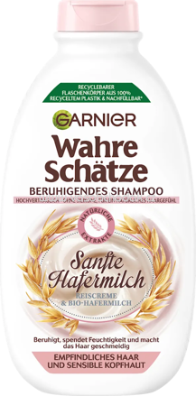 Wahre Schätze Shampoo Sanfte Hafermilch, empfindliches Haar, 400 ml