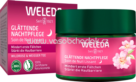 WELEDA Nachtcreme glättend Wildrose & weißer Tee, 40 ml