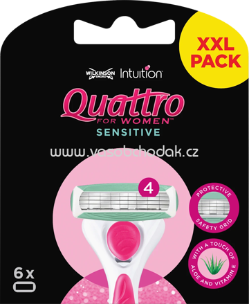 WILKINSON SWORD Rasierklingen, Quattro for women sensitive, 6 St