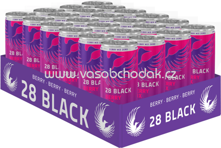 28 Black Energy Drink Berry Mix Zero, 24x250 ml