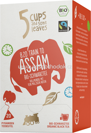 5 CUPS 8.20 Train to Assam Bio Schwarztee, 20 Beutel