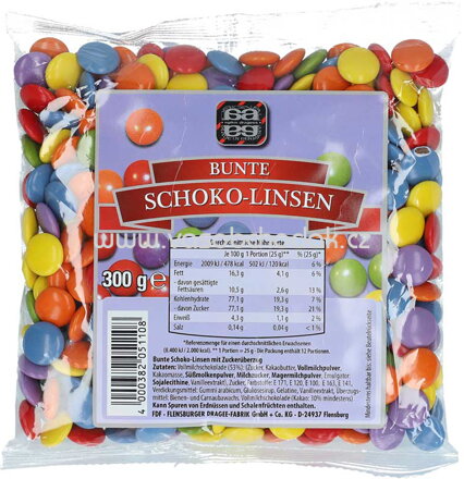 Agilus Dragees Bunte Schoko Linsen, 300g