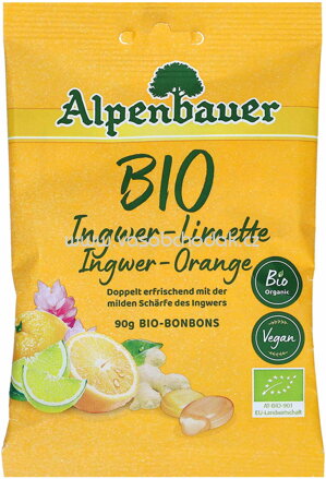 Alpenbauer Bio-Bonbons Ingwer-Limette Ingwer-Orange, 90g