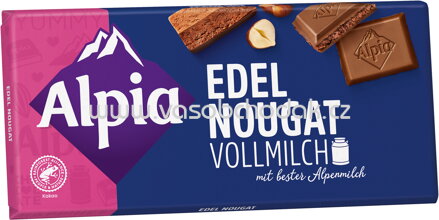 Alpia Tafelschokolade Edel-Nougat Vollmilch, 100g