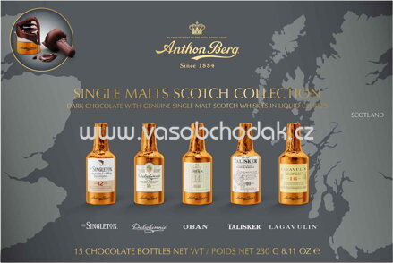 Anthon Berg Single Malts Scotch Collection, 15 St, 230g