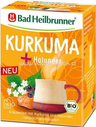 Bad Heilbrunner Kräutertee Kurkuma + Holunder, 15 Beutel
