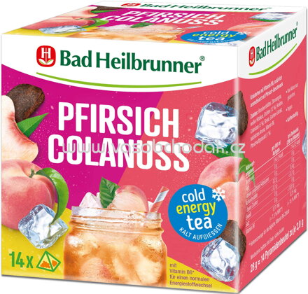 Bad Heilbrunner Cold Energy Tea Pfirsich Colanuss, 14 Beutel