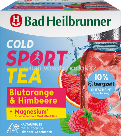 Bad Heilbrunner Cold Sport Tea - Blutorange & Himbeere + Magnesium, 14 Beutel