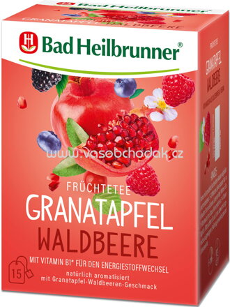 Bad Heilbrunner Früchtetee Granatapfel Waldbeere, 15 Beutel