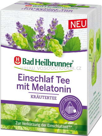 Bad Heilbrunner Einschlaf Tee mit Melatonin im Pyramidenbeutel, 12 Beutel