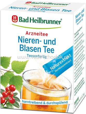 Bad Heilbrunner Nieren und Blasen Tee Tassenfertig, 10 St