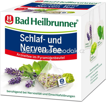 Bad Heilbrunner Schlaf und Nerven Tee im Pyramidenbeutel, 15 Beutel