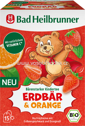 Bad Heilbrunner Bio Bärenstarker Kindertee - Erdbär & Orange, 15 Beutel