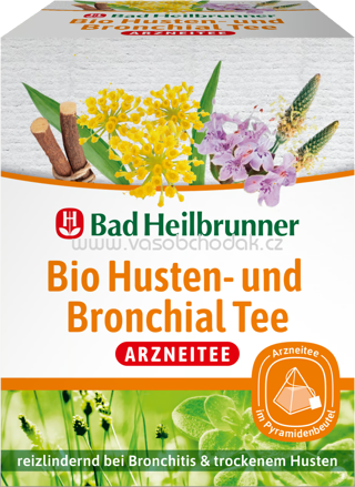 Bad Heilbrunner Bio Husten- und Bronichal Tee im Pyramidenbeutel, 12 Beutel