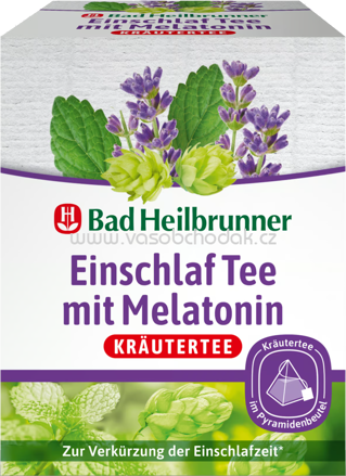 Bad Heilbrunner Einschlaf Tee mit Melatonin im Pyramidenbeutel, 12 Beutel