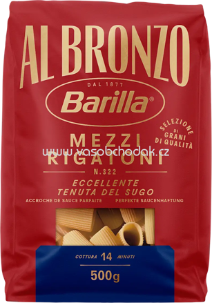 Barilla Al Bronzo Mezzi Rigatoni, 500g