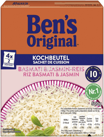 Ben's Original Kochbeutel Basmati & Jasmin Reis, 10 Minuten, 500g