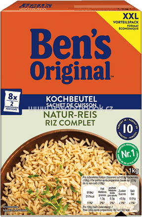 Ben's Original XXL Kochbeutel Natur Reis, 10 Minuten, 1kg