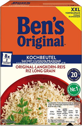 Ben's Original XXL Kochbeutel Original Langkorn Reis, 20 Minuten, 1kg