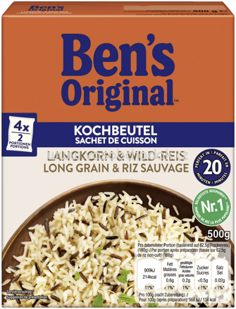 Ben's Original Kochbeutel Langkorn & Wild Reis, 20 Minuten, 500g