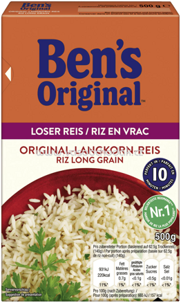 Ben's Original Loser Reis Original Langkorn Reis, 10 Minuten, 500g