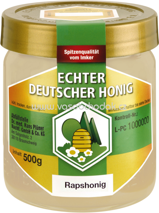 Bihophar Echter Deutscher Raps Honig, 500g