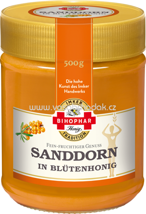 Bihophar Sanddorn in Blütenhonig, 500g