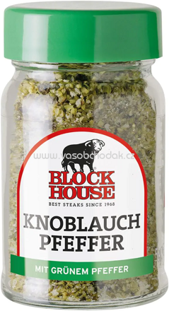 Block House Knoblauch Pfeffer mit Grünem Pfeffer, Glas, 50g
