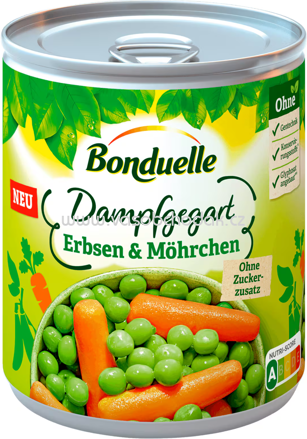 Bonduelle Dampfgegart Erbsen mit Möhrchen, 610g