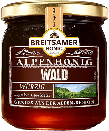 Breitsamer Honig Alpenhonig Wald, würzig, flüssig, 500g