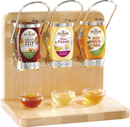 Breitsamer Honig Squeasy Starterset Honig Buffetspender, 3 Station
