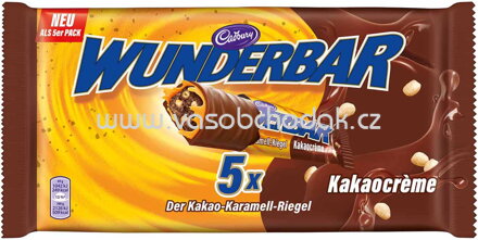 Cadbury Wunderbar Kakaocrème Riegel, 5x37g, 185g