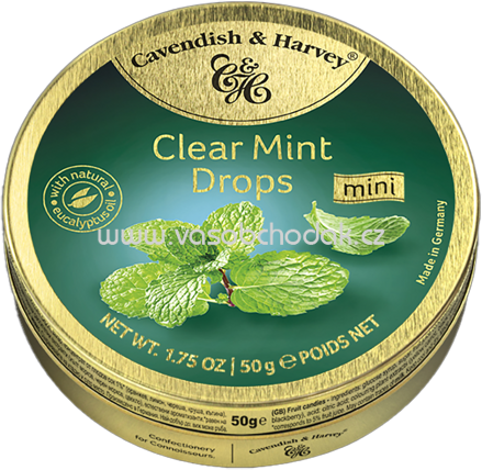 Cavendish & Harvey Clear Mint Drops mini, 50g