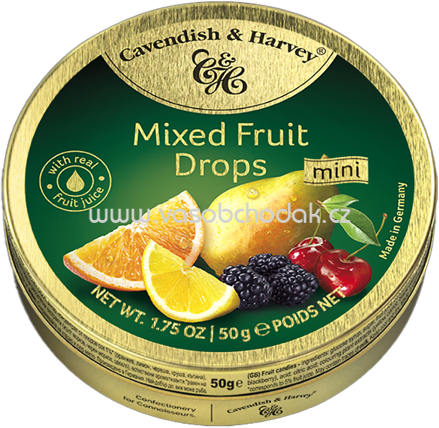 Cavendish & Harvey Mixed Fruit Drops mini, 50g