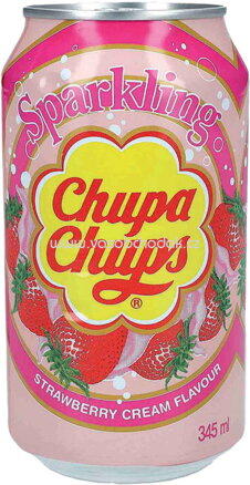 Chupa Chups Sparkling Strawberry & Cream, 345 ml