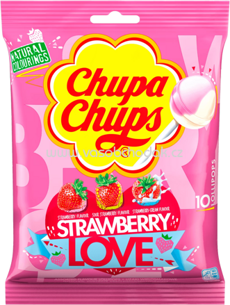 Chupa Chups Strawberry Love, 10 St, 120g