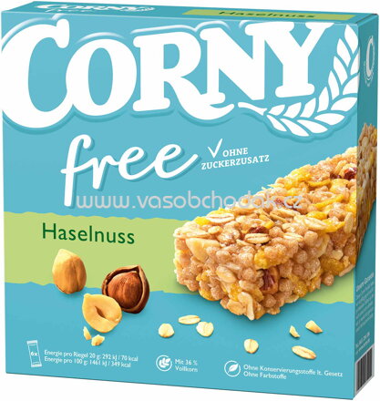 Corny Free Haselnuss, 6x20g