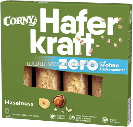 Corny Haferkraft zero Haselnuss, 4x35g